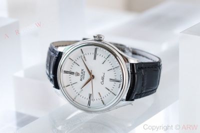 Swiss 3132 Rolex Geneve Cellini Time SS White Dial Watch